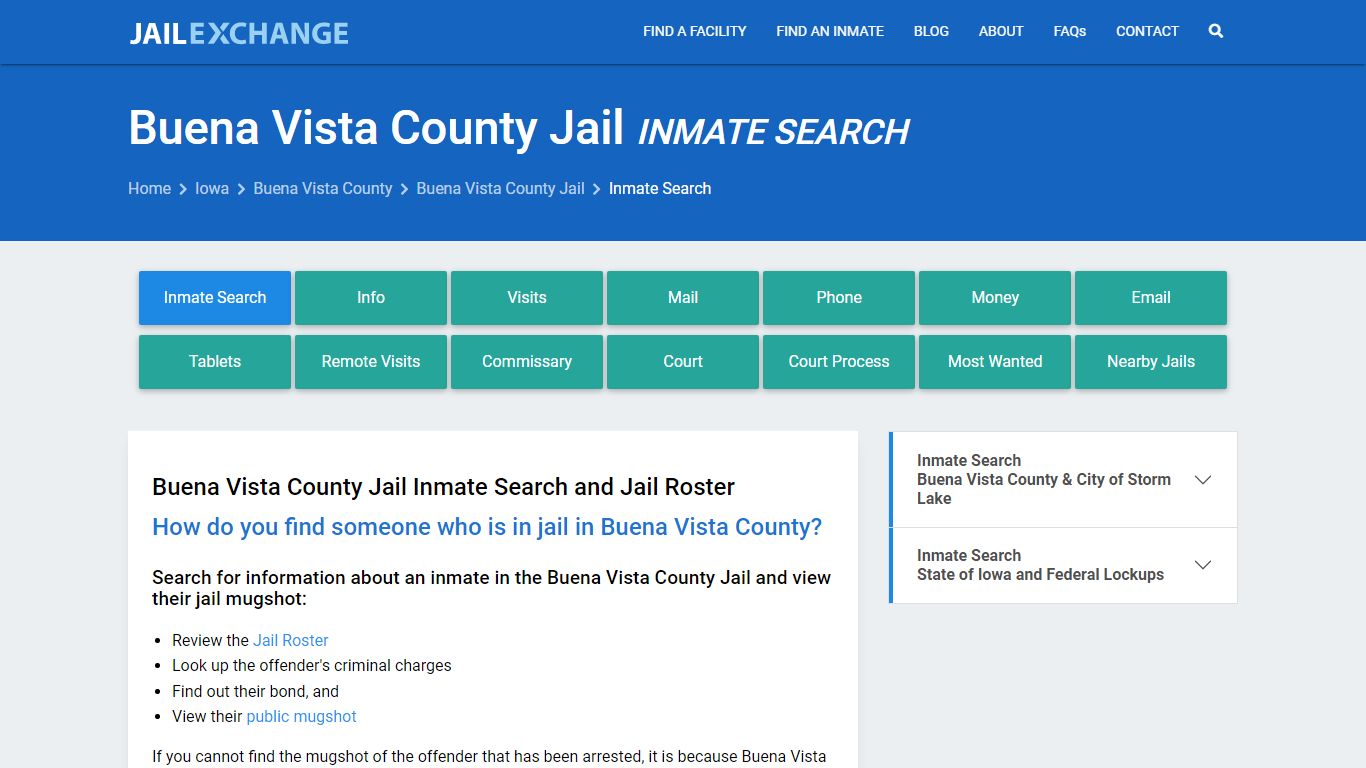 Inmate Search: Roster & Mugshots - Buena Vista County Jail, IA